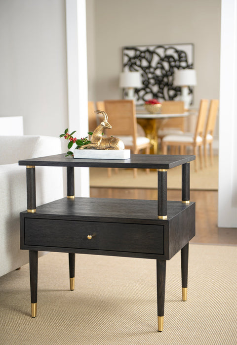 Villa & House Timeless Minimalist Modern Rectangle Drink Table with Storage - 24 W