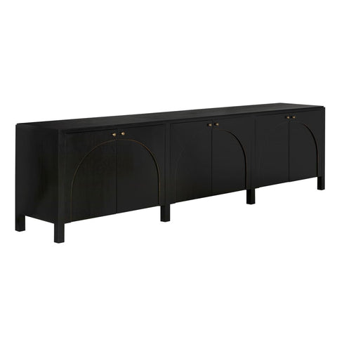 Noir Painted Veneer Sideboard with Knob Cabinet