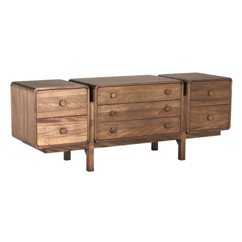 Wide Dresser with Knob Handles in Neutral Finish Sideboard