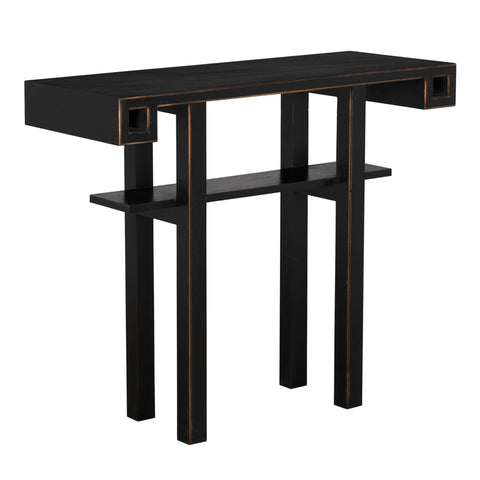 Uomo Timeless Minimalist Modern Burnished Wood Console