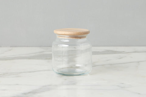 Minimalist Scandinavian Glass Food Storage Jar for Kitchen