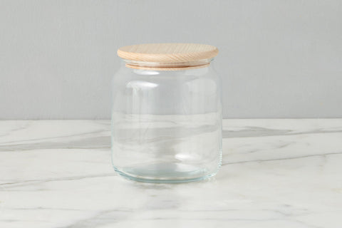 Minimalist Scandinavian Glass Food Storage Jar for Kitchen
