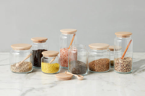 Minimalist Scandinavian Glass Food Storage Jar for Kitchen