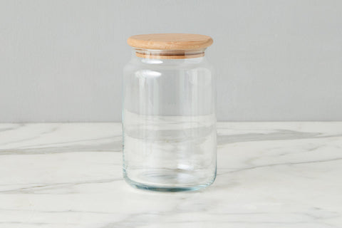 Minimalist Scandinavian Glass Food Storage Jar for Kitchen