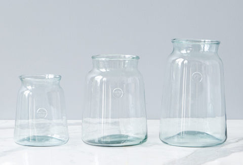 Organic Decorative Glass Storage Jar for Kitchen
