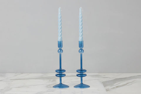 etúHOME Mix & Match Cylindrical Glass Candlestick Set for Tapers - Set of 2