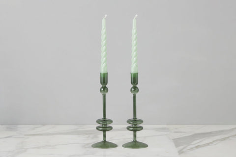 etúHOME Mix & Match Contemporary Cylindrical Glass Candlestick Set - Set of 2