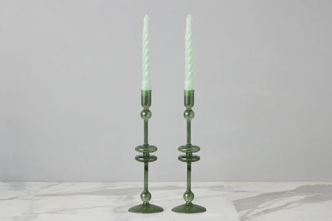 etúHOME Mix & Match Contemporary Cylindrical Glass Candlestick Set - Set of 2