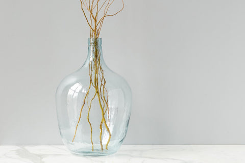 Decorating Essentials Handcrafted Oval Vintage Glass Bottle