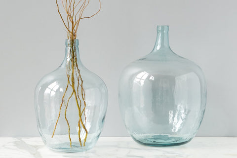 Decorating Essentials Handcrafted Oval Vintage Glass Bottle