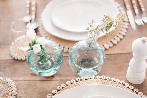 Decorating Essentials Handcrafted Glass Bud Vase in Clear