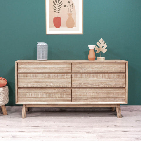 Gia Mid Century Double Dresser Chest & Dresser