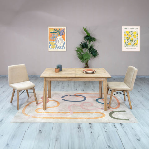Gia Soft Scandinavian Extendable Dining Table with Frame Base
