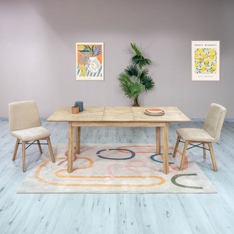 Gia Soft Scandinavian Extendable Dining Table with Frame Base