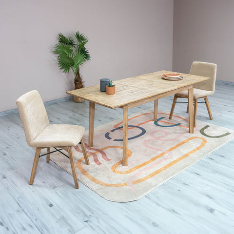 Gia Soft Scandinavian Extendable Dining Table with Frame Base