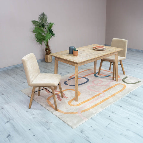Gia Soft Scandinavian Extendable Dining Table with Frame Base