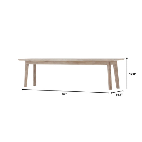 Timeless Minimalist Scandinavian Acacia Dining Bench