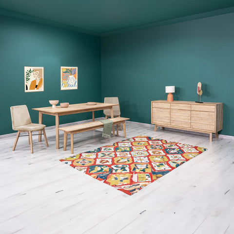 Timeless Minimalist Scandinavian Acacia Dining Bench