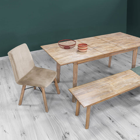 Timeless Minimalist Scandinavian Acacia Dining Bench