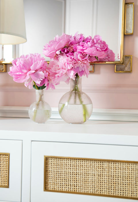 Decorating Essentials Handcrafted Sphere Glass Bud Vase