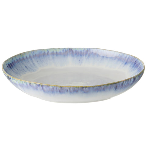 Coastal Organic Stoneware Pasta Bowl with Glazed Finish