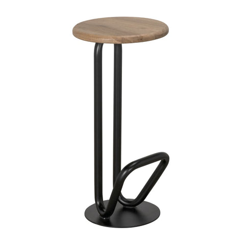 Hook Industrial Creative Oak Backless Bar Stool