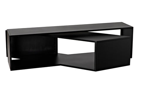 Contemporary Freeform Metal Frame Coffee Table