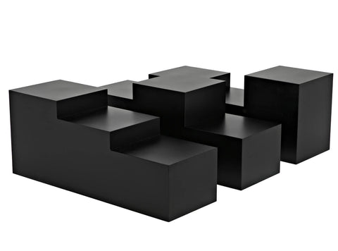 Noir Stein Timeless Minimalist Modern Freeform Coffee Table - 48 W