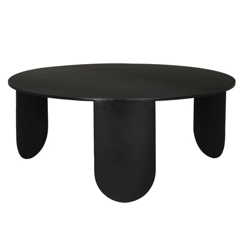 Timeless Minimalist Round Drum Coffee Table with Curved Legs