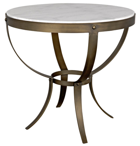 Byron Modern Burnished Frame Round Center Table
