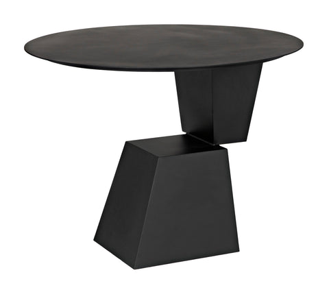 Noir Pieta Freeform Round Center Table Industrial Accent Table