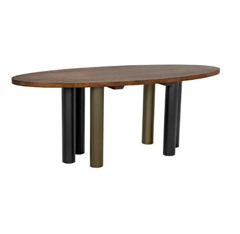 Noir Timeless Minimalist Hand Carved Oval Dining Table