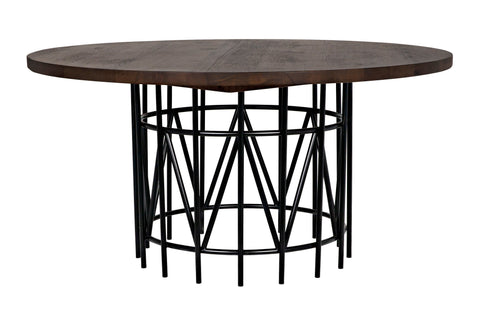 Silberman Tulip Handcrafted Burnished Round Dining Table