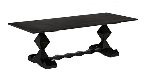 Noir Artful Traditionalist Refectory Dining Table