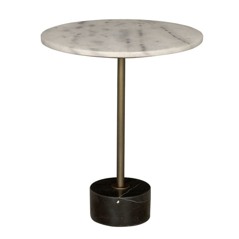 Santosha Modern Drum Accent Table with Abstract Design
