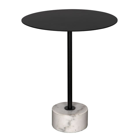 Govinda Industrial Creative Drum Base Round Accent Table