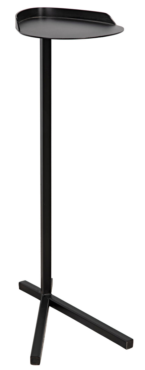 Contemporary Curved Metal Drink Table for Minimalist Spaces