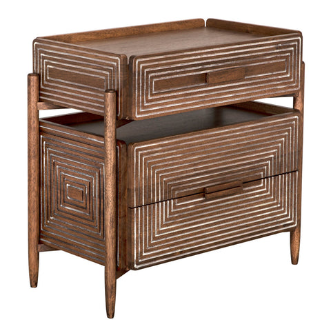 Savino Mid Century Geometric Handcrafted Accent Table