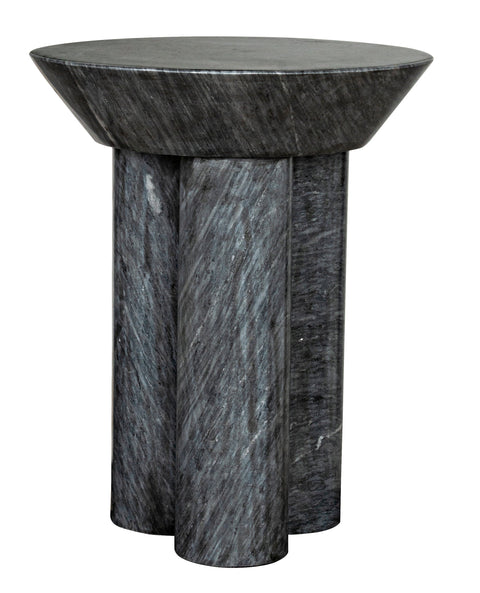 Nox Handcrafted Marble Drum Center Table Contemporary Accent Table