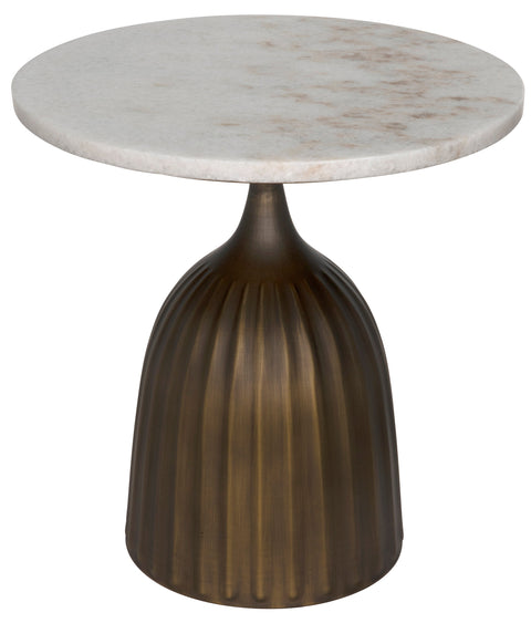 Samuel Modern Fluted Drum Center Table Accent Table