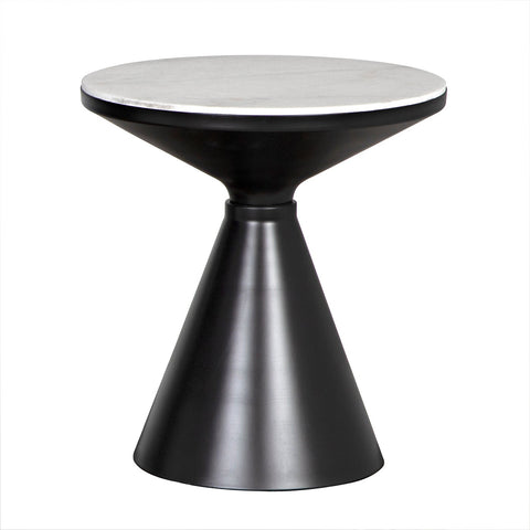 Noir Modern Curved Drum Center Table Accent Table