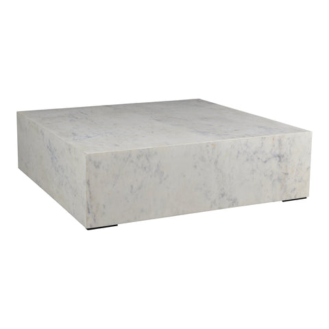 Nash Minimalist Marble Coffee Table with Drum Base