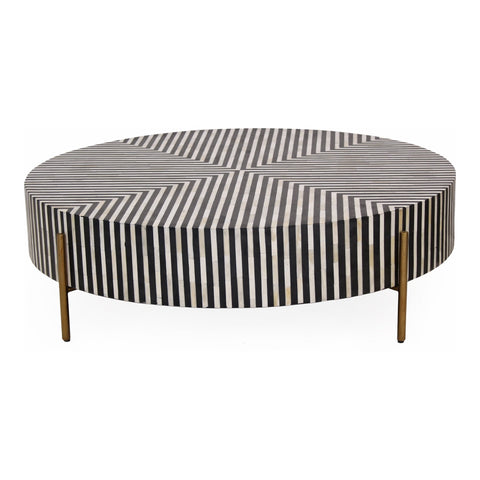 Chameau Deco Art Deco Round Drum Coffee Table