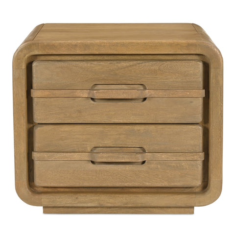 Lennon Mid Century Curved Nightstand with Storage