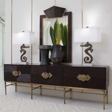 Galapagos Contemporary Media Cabinet with Antique Pull Media Storage