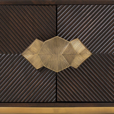 Galapagos Contemporary Media Cabinet with Antique Pull Media Storage