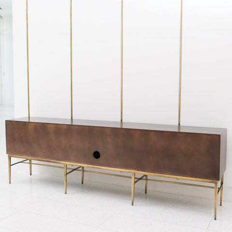 Galapagos Contemporary Media Cabinet with Antique Pull Media Storage