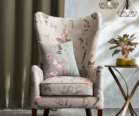 Floral Designer Fabric in Charcoal