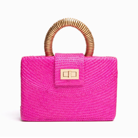 Beach Beaded Turn Lock Clutch