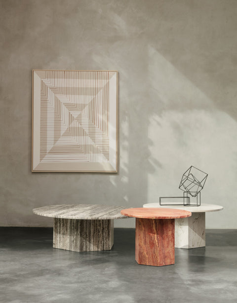 Timeless Minimalist Modern Round Stone Coffee Table